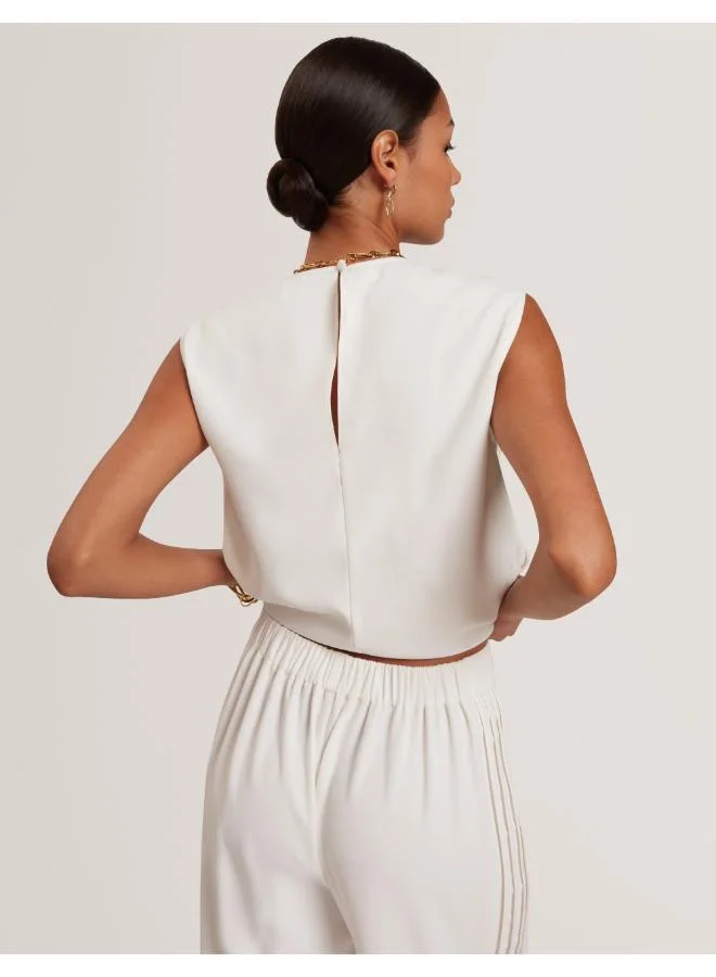 Ted Baker Piping Detail Wide Leg Crepe Trouser